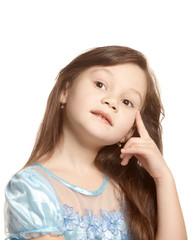 Portrait of a smart girl thinking