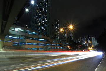 traffic through downtown in Hong kong.