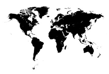 Fototapeta premium Szczegółowe wektory na mapie świata