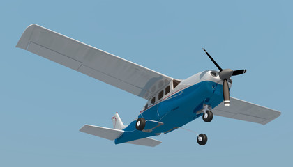 sport flugzeug von unten freigestellt