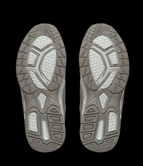 Pair of sneakers isolated on black background