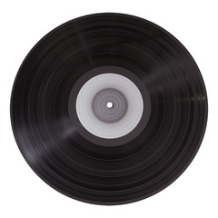 Old vinyl record, clipping path