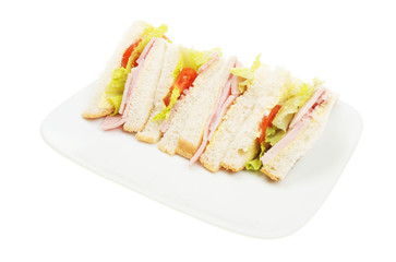Ham salad sandwich on a plate