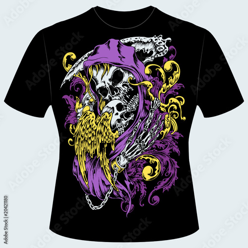 Download "T-Shirt Druck grim reaper" Stock image and royalty-free ...