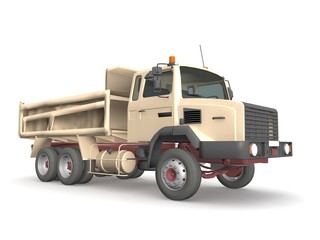 Dump truck isolated on white background