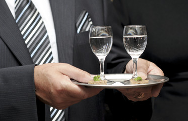 Waiter serving