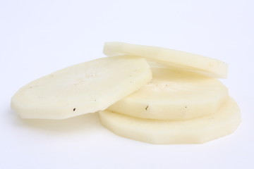 Slices of black radish