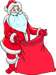 Santa with open bag