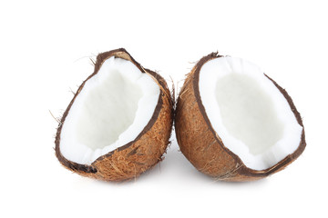 Two halves of coconut