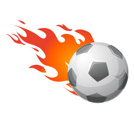 Fototapeta premium soccer ball with flames vector