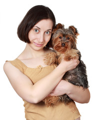 woman and her dog