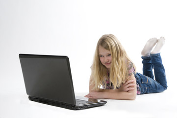 Teenager Girl  with Laptop