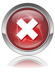 Obraz premium CROSS Web Button (Red No Negative Reject Stop Wrong Poor)