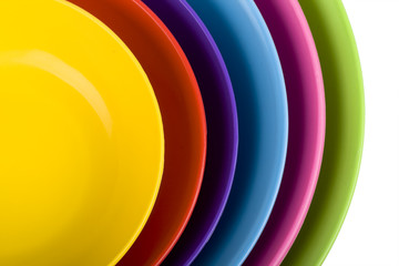 Colored plastic bowls