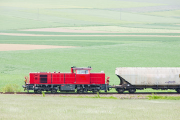 Fototapeta na wymiar train with motor locomotive, Lower Austria, Austria