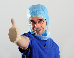 doctor with thumb up