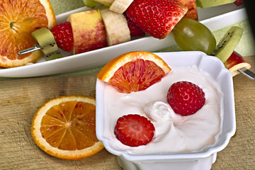 Obst mit Mascarpone