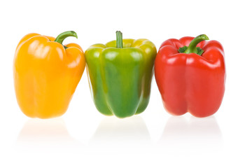 Ripe Yellow, Green and Red Paprika