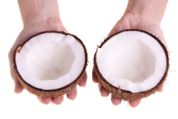 Coconut in the hands