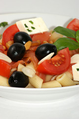mediterranean salad with cheese and organic olive