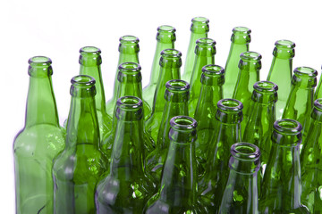 Empty glass bottles