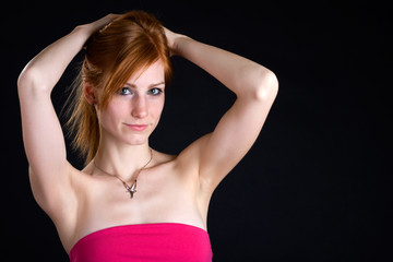 Fototapeta na wymiar portrait of a sexy redhead woman
