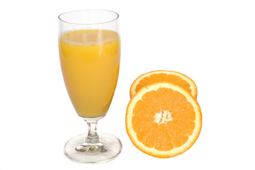 fresh orange juice on white