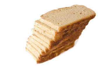 Fototapeta na wymiar sliced bread on white