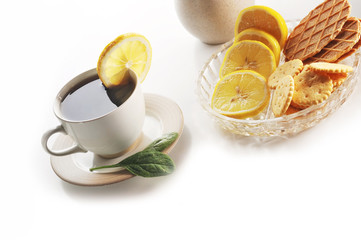 cup of tea with lemon