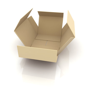 cardboard open empty box