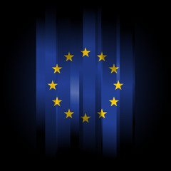 Abstract Europe Union Flag on black background