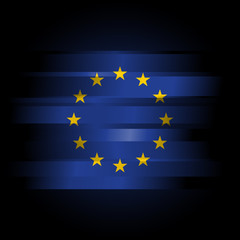 Abstract Europe Union Flag on black background