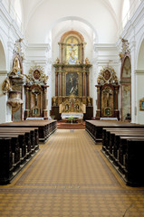 Fototapeta na wymiar interior of Church of Saint Cross, Znojmo, Czech Republic