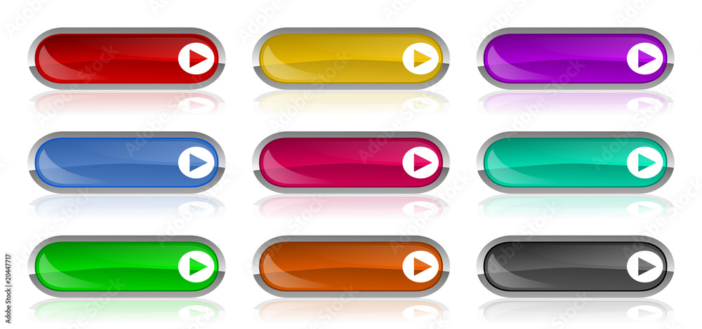 Wall mural rectangular web buttons