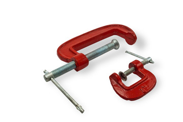 C clamps on white