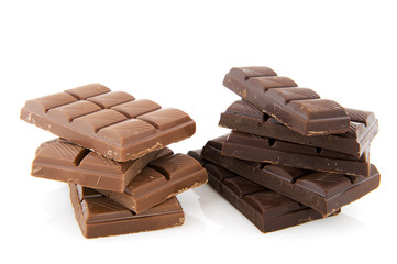 Light and dark chocolate