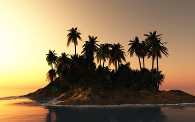 Obraz na płótnie Canvas Tropical Sunset Island