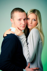 Guy and girl hugging