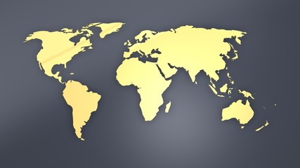 Obraz na płótnie Canvas Złoty mapa świata