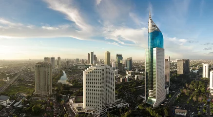 Crédence en verre imprimé Indonésie Panorama de la ville de Jakarta