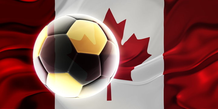 Flag of Canada wavy soccer