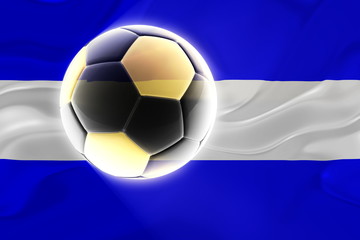 Flag of El Salvador wavy soccer