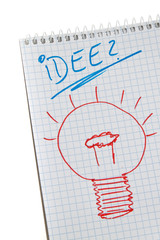 Idee und Einfall für Innovation