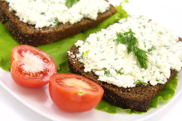 Sandwich with cheese cream