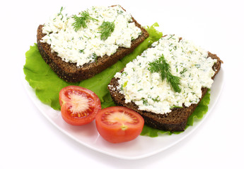Sandwich with cheese cream