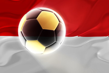 Flag of Monaco wavy soccer