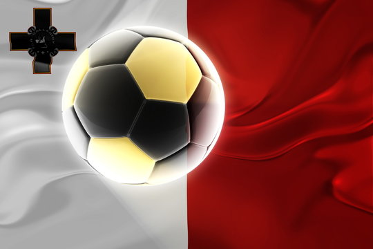 Flag of Malta wavy soccer