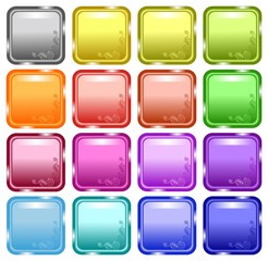 Glossy decorated web buttons, labels, stickers