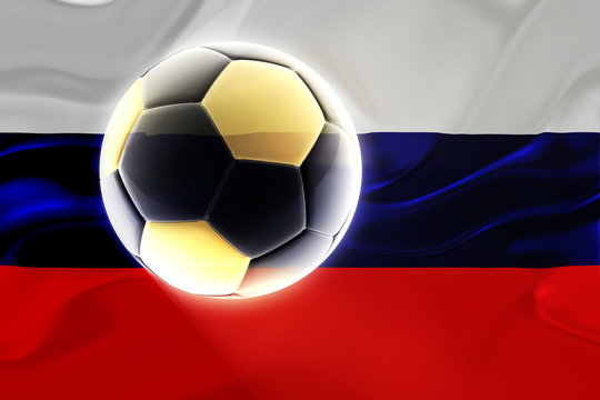 Flag of Russia wavy soccer