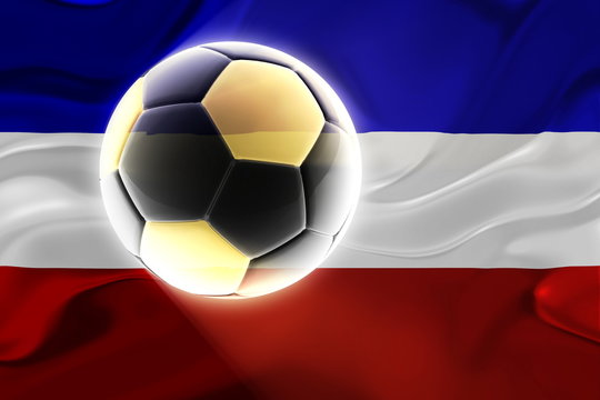 Flag of Serbia and Montenegro wavy soccer